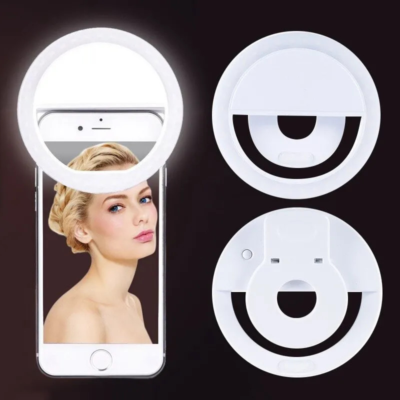 Photography Lighting Studio - USB Rechargeable LED Selfie Ring Light