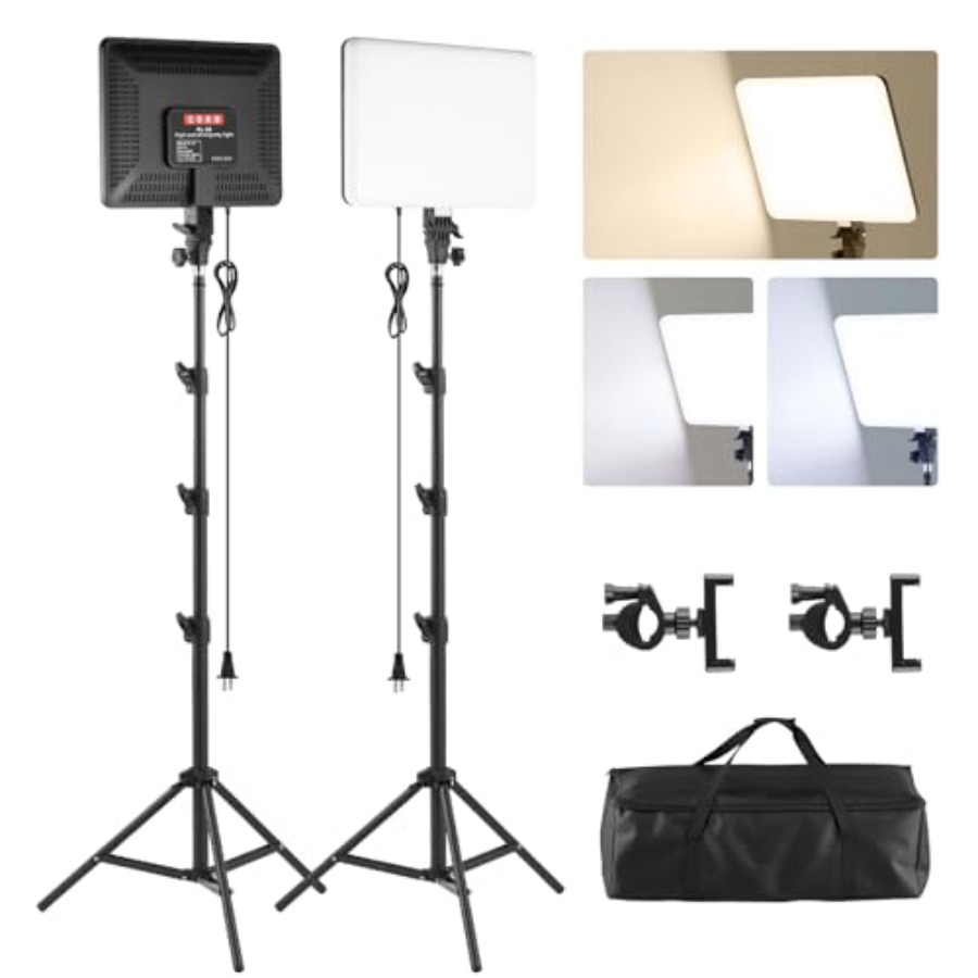 Photography Lighting Studio - 2-Pack LED Video Light Kit, 14