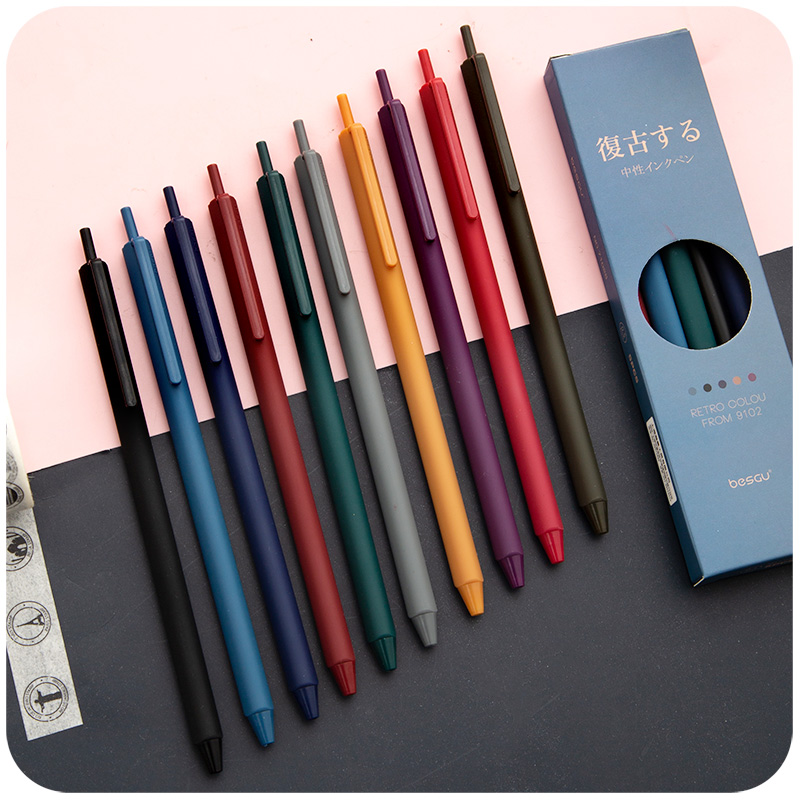 Coloured Gel Set - 5pcs Retro Color Pen Set Triangular