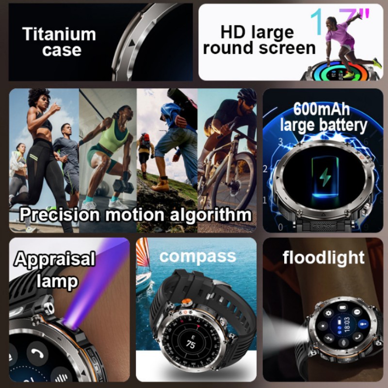 Flashlight Smart Watch Men BT  - Photography Lighting Assistant ulasan dan harga
