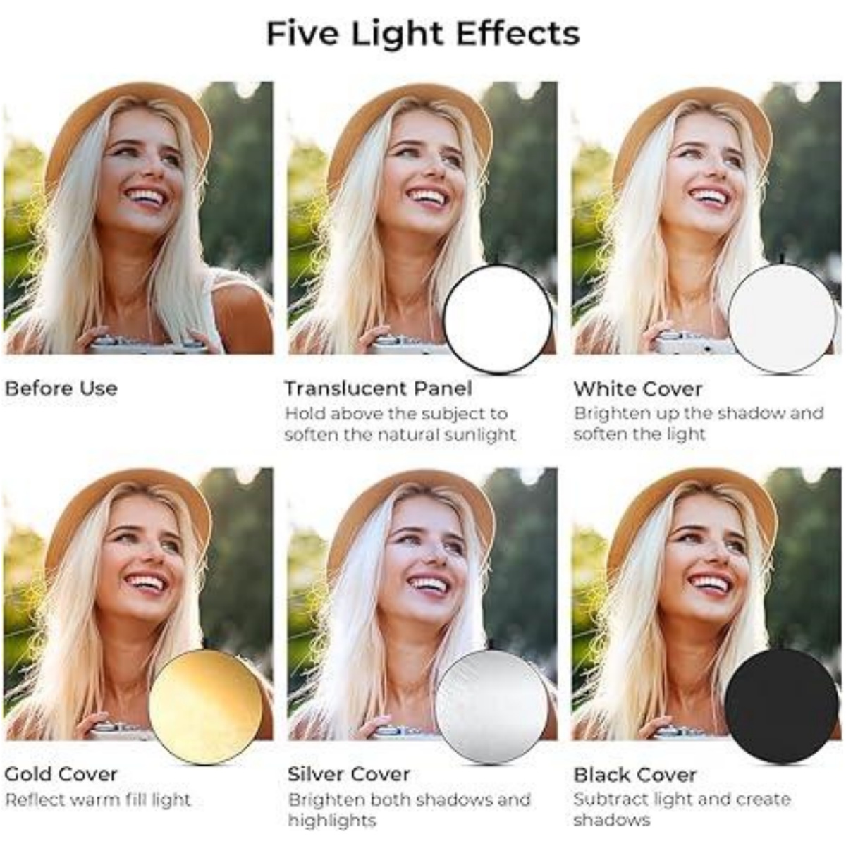 HUANYINGBJB Portable 5 in 1 Ph - Photography Lighting Reflectors ulasan dan harga