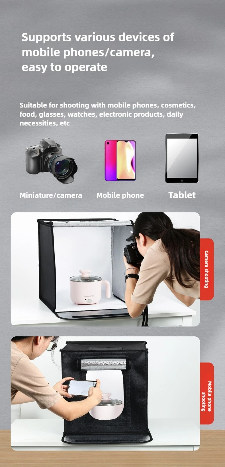 40cm Photography LED Studio Li - Photography Lighting Case ulasan dan harga