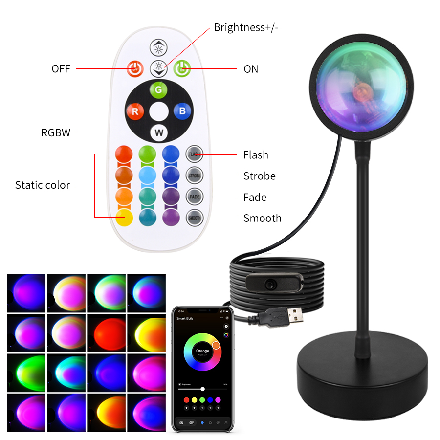 Tuya Smart Sunset Lamp USB Pro - Photography Lighting Mood ulasan dan harga