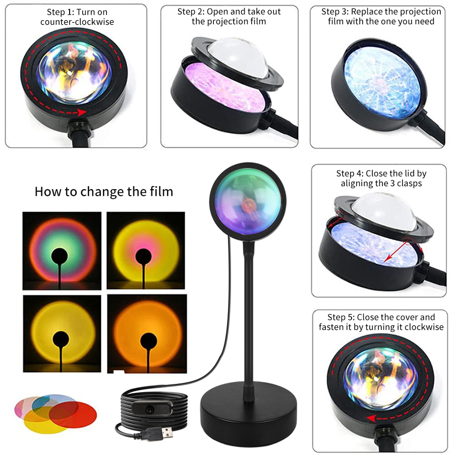 Tuya Smart Sunset Lamp USB Pro - Photography Lighting Mood ulasan dan harga