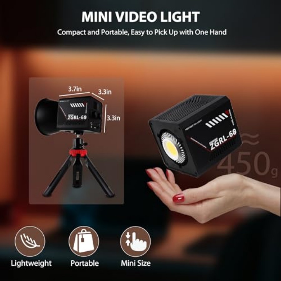 60W COB LED Video Light Handhe - Photography Lighting Studio ulasan dan harga
