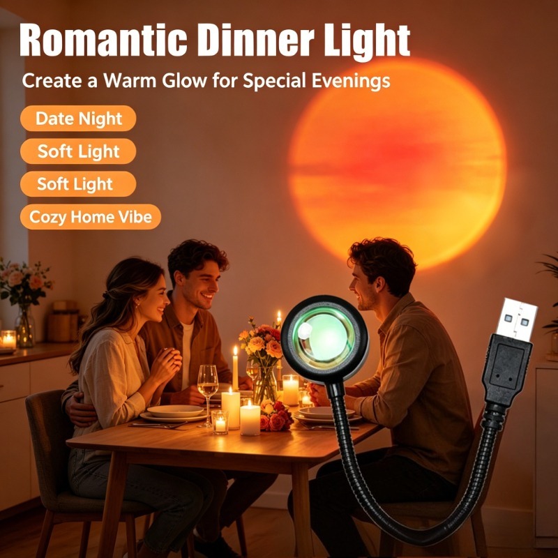 USB Sunset Lamp, Aesthetic Pro - Photography Lighting Mood ulasan dan harga