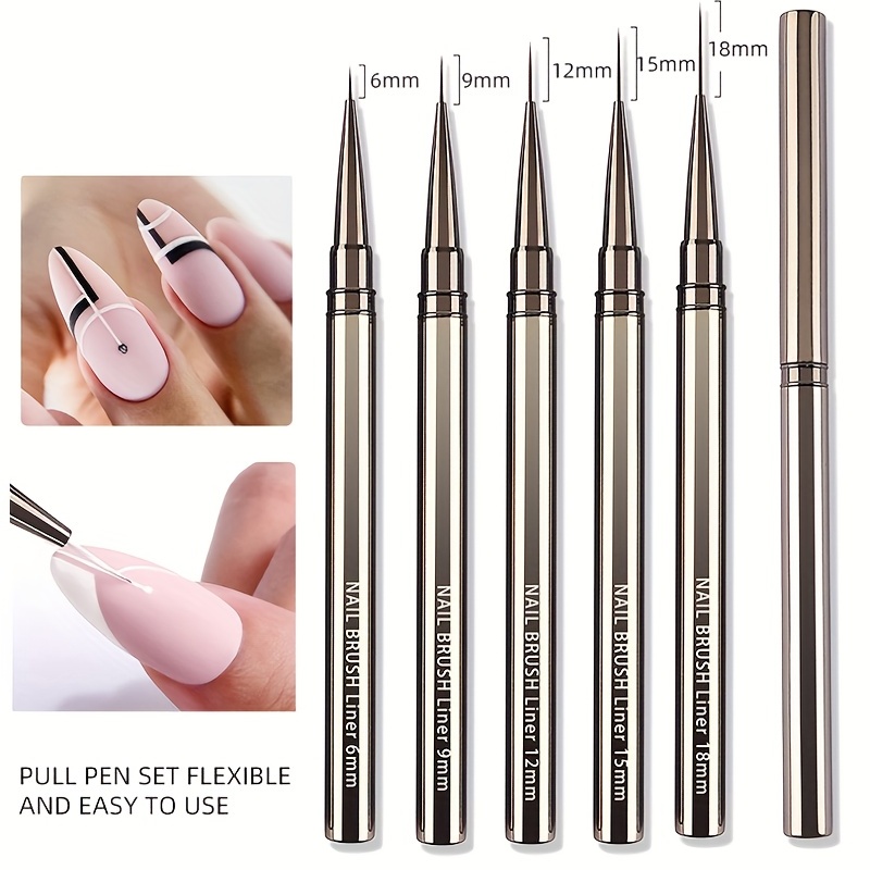 5PCS Nail Art Liner Brushes Ha - Coloured Gel Set ulasan dan harga