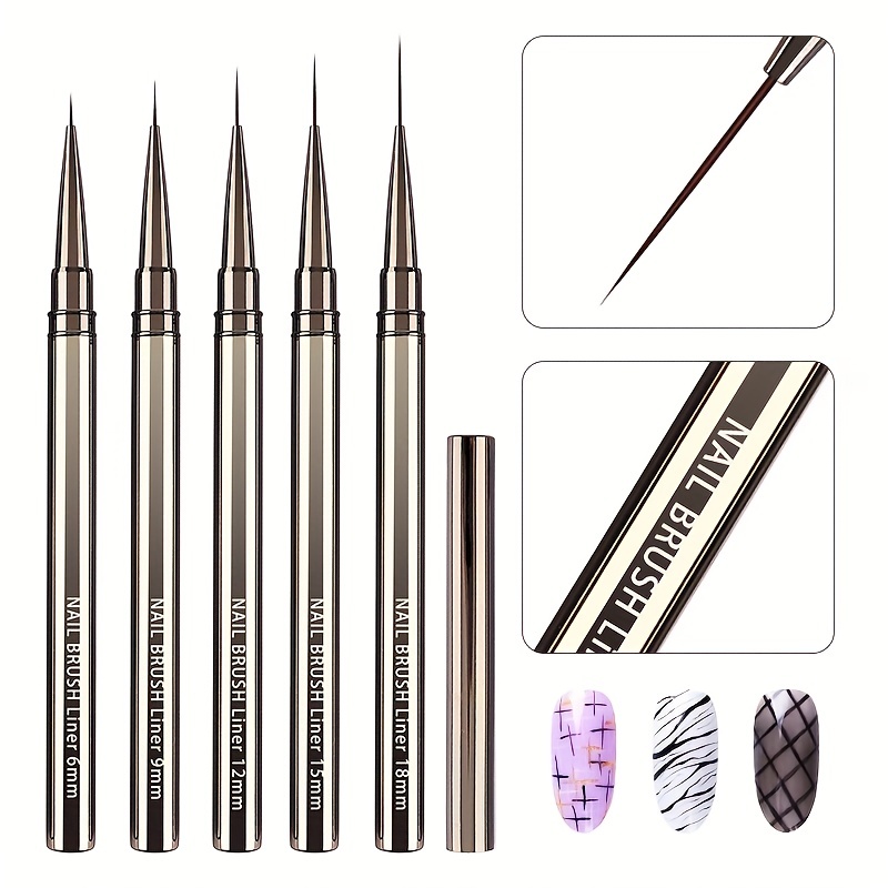 5PCS Nail Art Liner Brushes Ha - Coloured Gel Set ulasan dan harga