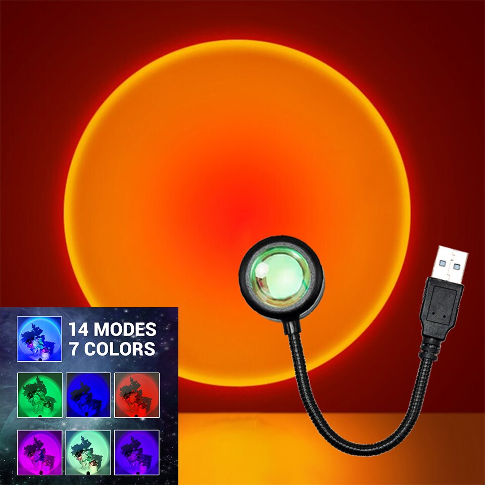 ZK40 LED Sunset Lamp Nightligh - Photography Lighting Mood ulasan dan harga