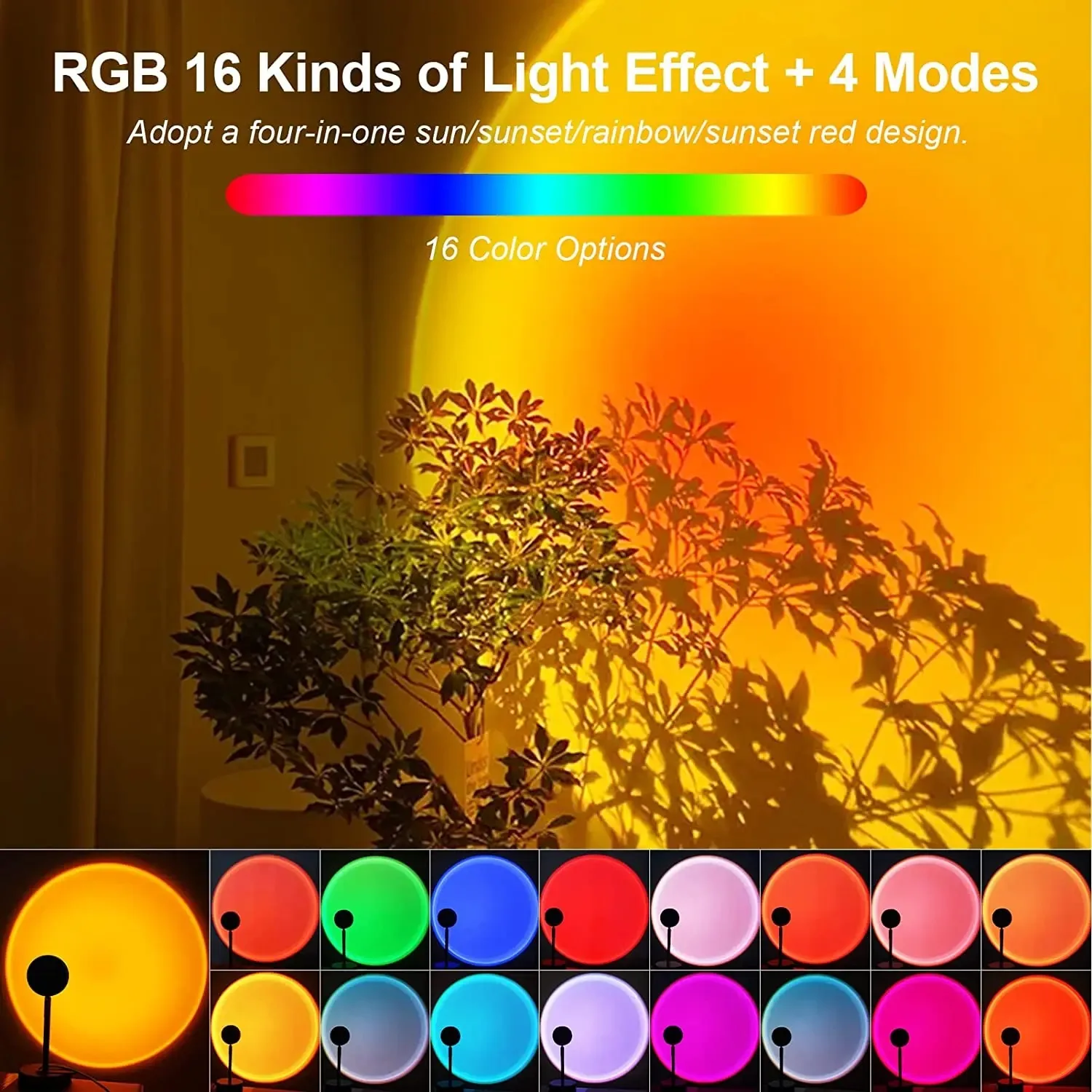 16 Color Sunset Lamp,RGB Mood  - Photography Lighting Mood ulasan dan harga